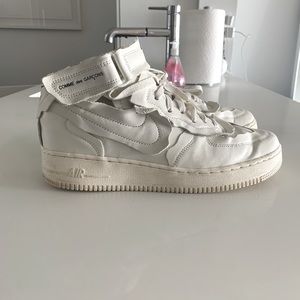 Comme des Garcons White Nike Air Force 1 Mid